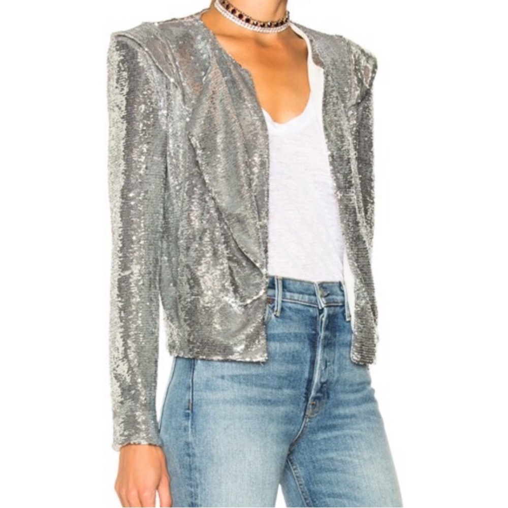 IRO Waklyn silver sequin blazer